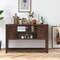 Costway Barn Door TV Stand Console Sideboard Buffet for TVs Up to 60'' w/Storage Cabinets